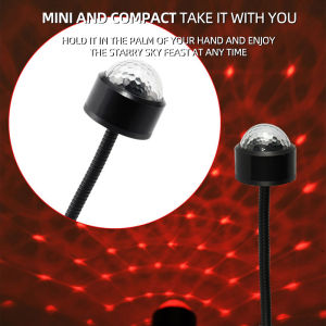 1pc Mini Car Roof Star Night Interior Lights USB LED Projector Atmosphere Lamp Adjustable For Auto Roof Room Ceiling Party Decor