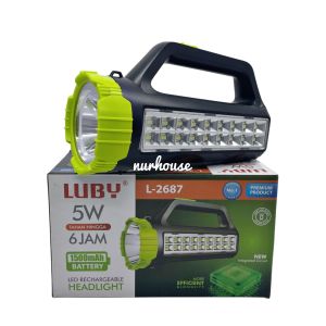 Senter cas luby 5 watt L 2687 super terang led emergency Luby