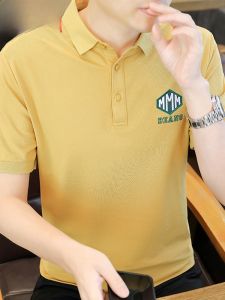 HENGYUANXIANG | Fashionable Short Sleeve Mens T-Shirt Pure Cotton Embroidered Polo Shirt Youth Pop Style Standard Fit Anti-Wrinkle Summer Wear