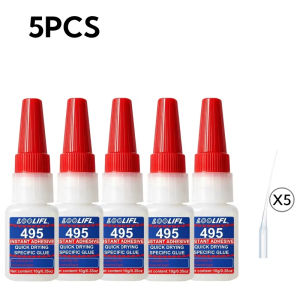 LOOLIFL | Loolifl 1‑7 Pieces 495 Instant Adhesive Strong Glue 10g Fast-Drying Cyanoacrylate Multi-Purpose Super Glue for Plastic Metal Rubber Ceramics DIY Crafts Model Repair