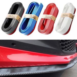 New Car Front Bumper Lip Carbon Fiber Rubber Protector Bumper Lip Strip Spoiler Side Skirt Rubber Anti Scratch Protector
