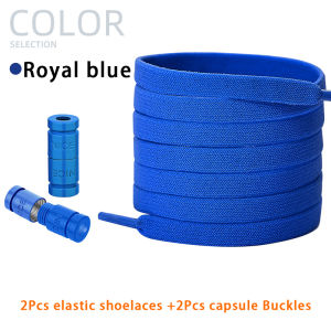 Colorful Capsule Lock Shoelaces Without ties Elastic Laces Sneakers No Tie Shoe laces Kids Adult 0.8cm Flat Shoelace 1Pair/2Pair