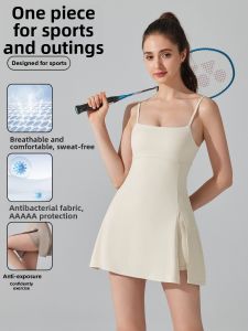 YANSE | Non-See-Through Light-Feel Sports Dress with Built-in Bra Suitable for Outdoor Activities