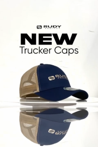 Rudy Project Logo Trucker Cap – Navy Khaki | Mesh | Performance Headwear