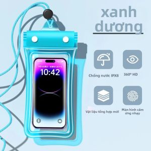 Túi Đựng Điện Thoại Chống Nước Trong Suốt Có Thể Nhìn Xuyên Thấu Dùng Được Khi Bơi Dưới Nước Có Nắp Đậy Kín Nước Cho iPhone Xiaomi Huawei