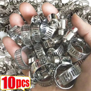 10PCS Stainless Steel Screw Band Hose Clamps Adjustable Car Fuel Tube Pipe Clamp Worm Gear Plier Tools Faucet Water Pipes Fasteners