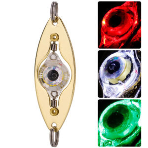 Rotatable LED Fishing Lure Light Deep Drop Fishing Spoons Underwater Eye Shape Fishing Lure Light Tackle Equipment Accessories
