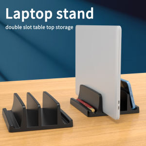 Vertical Laptop Stand 3 Slots  Desk Laptop Holder & Laptop Docking Station Stand for MacBook Tablet Phone - Universal