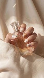 Bộ 24 Móng Tay Giả Kiểu Pháp Mắt Mèo Đính Kim Tuyến Chất Liệu Acrylic Dán Liền Trang Trí Móng Tay Giả