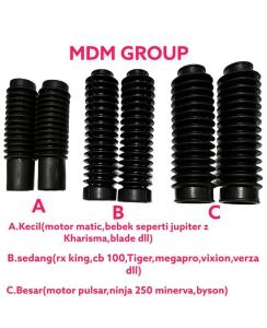 karet shock depan universal harga sepasang karet penutup shock depan universal Vario beat Scoopy Mio Fino spacy PCX Genio nmax Aerox Lexi Vega Jupiter Blade kharisma Vixion Tiger RX king Verza cb CBR Minerva Byson ninja 250 Pulsar