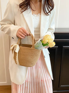 Beach Weaving Tote Bag French Country Holiday Style Large Capacity