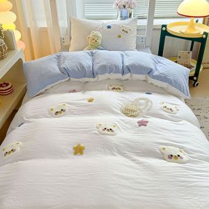 XINGQING | Soft Comfy Water-washed Cotton Bedding Three-Piece Set