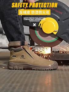 GUYISA | Ventilated Welding Protective Steel Toe Work Safety Shoes