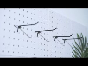 (ราคาต่อ 10 ชิ้น)สีดำ ตะขอ ลวดแขวน ตะขอโลหะpegboard ลวดแขวนสินค้าใช้ร่วมกับผนังรู ขนาดต่างๆ