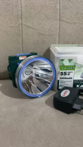 Kawachi Senter Kepala LED Super Terang Lithium LL 455S Cahaya Kuning 55Watt Rechargeable 20 JAM