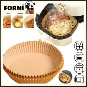 50/100 Pcs Air Fryer Disposable Paper Liner Non-Stick Mat Steamer Paper Baking Mats Kitchen AirFryer Baking Accessorie
