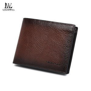 LouisWill Mens Short Wallet Retro Wallet Soft PU Business Wallet Fashion Wallet Multi-Card Position Wallets Travel Purses Coin Pouch ID Credit Cards Holders