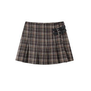 JNXS | Chân Váy Xếp Ly Caro Phong Cách Retro
