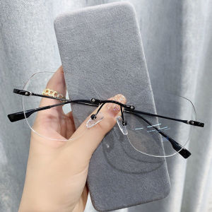 New Rimless Anti-blue Light Glasses For Women Designer Fashion Men Blue Light Blocking Computer Goggle Trendy Office Accessory