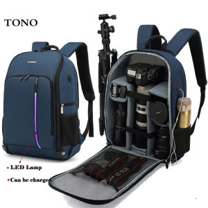 กระเป๋ากล้อง SLR Nikon Canon SONY เลนส์ดิจิตอลกลางแจ้งเป้ใส่กล้องสะพายหลังกันน้ำผ้าความจุขนาดใหญ่หลาย Tas Lucu