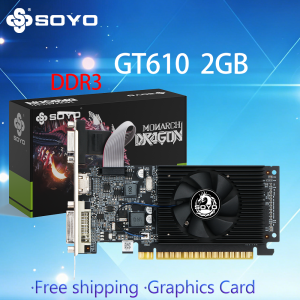 SOYO | SOYO NVIDIA GPU GT610 2G Half-height Graphics Card DDR3 64Bit 40nm Gaming Video Cards Desktop Computer components VGA HDMI DVI