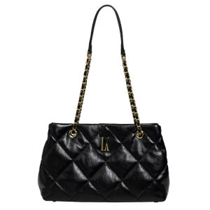 LK Commuter Large Capacity Soft Leather Shoulder Tote Bag with Chain Strap for Women Fashionable Daily Commuting Bag