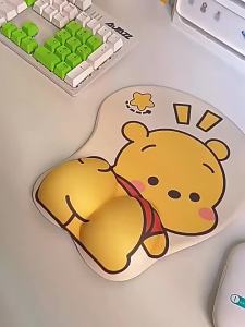 Ergonomic Desktop Mouse Pad Wrist Rest Silicon Gel Non-Slip Laptop Computer Mouse Pad 3D Crayon Shinchan Cartoon Design