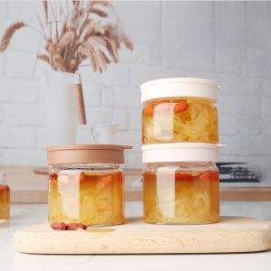 ขวดแยกใส่ไข่เสือดาวระดับอาหาร แก้วซิลิโคนบริสุทธิ์ทนความร้อนสูง แก้วทรงกลม 4 ชิ้น ทนทานต่อความร้อน