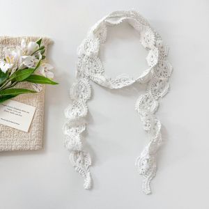XUANXUAN | Korean Lace Trim Silk Scarf