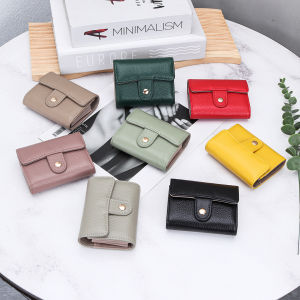 First Layer Cowhide RFID Anti-Magnetic Small Card Holder Ladies Korean Japanese Style New Style Genuine Leather Short Coin Bag