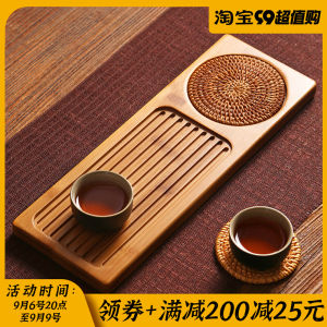 Japanese Style Mini Tea Tray Simple Rectangular Bamboo Material Dry Puffing Table Real Wood Home Use Small Tea Plate Tea Sea