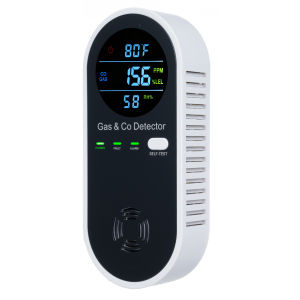 Carbon Monoxide & Natural Gas Combination Detector Plug in Wall Detectors CO & Natural Gas 4 in 1 CO Monitor Alarm with LCD Disp
