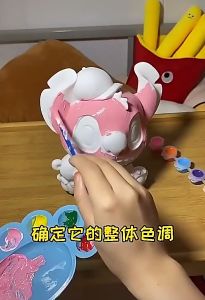 Tabung Duit Cat DIY Kartun Kanak Kanak Mainan Kreatif Lukisan Tangan Set Warna dan Berus Hadiah Pendidikan Seni dan Kraf Free Palette & 12Color Large Cartoon Vinyl Doll White Embryo Coloring Coin Bank Craft Toys 宝宝大号卡通搪胶娃娃白胚涂色存钱罐益智手工玩具 A251