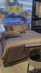 Bộ Chăn Ga Gối AMARA In Wood Fibers - Chất Liệu Tự Nhiên Sợi Gỗ Cây Sồi Cao Cấp Mềm - Mịn - Mát