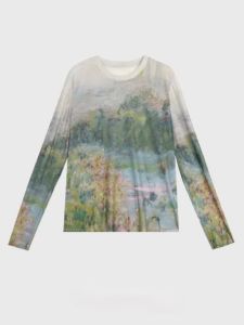 Dye Print Mesh Blouse
