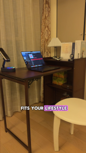 Foldable Table Mobile Folding Solid Wood Dressing Table Study and Office Desk Wooden Table