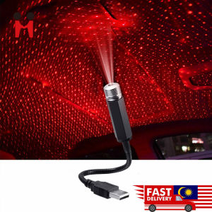 Mini Red LED Car Roof Star Night Light Projector Atmosphere Galaxy Lamp USB Decorative Adjustable for Auto Roof Room Ceiling Decor