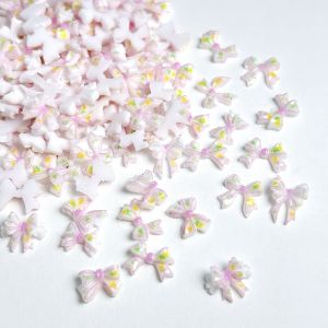30PCS Multi Style Small Fresh Bowknots Resin Nail Charms 3D Minimalist Ties Ribbon Bows Nail Art Decorations for DIY Nails Parts
