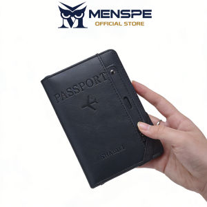 MENSPE Mens Passport Wallet Soft PU Independent Card Bag Multifunctional Large Capacity Long ID Purse Ticket Holders Business Storage Bag