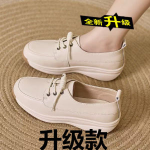 Casual British Style Womens Flats Soft Bottom Platform Shoes Spring Autumn Fashionable Versatile Shake Shoes Comfortable Mom Shoes