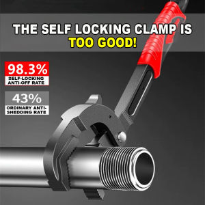 Melo home 30-60mm Self Locking Adjustable Wrench heavy duty 14-30mm pipe wrench plumbing tools Large opening Wrench pipe wrench Universal Wrench Adjustable Hook Spanner Clamp Hand Tool monkey wrench pliers