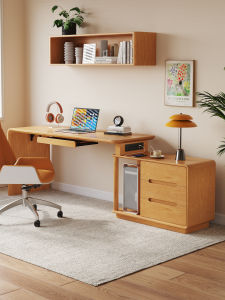 Nordic Style Extendable Solid Wood Corner Desk