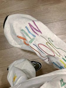 American Style Star Graffiti Letter Sports Pants Womens Spring Autumn Winter Small Size Casual Wide Leg Pure Cotton Sweatpants