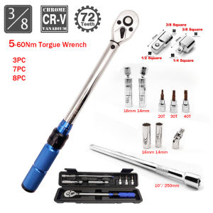 3/8" 5-60N.m Square Drive ±3% High Precision Torque Wrench 1pc 3pcs 7pcs 8pcs Set Bicycle Motorcycle Automotive IDY Hand Tools