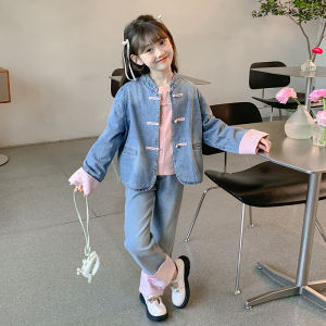 SQTN.KIDS | Autumn Girls Traditional Style Casual Denim Jacket