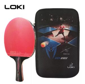 Loki X3ไม้ตีปิงปองสิว-ไม้ตีปิงปองกับฟองน้ำยืดหยุ่น5ใบมีดไม้และฝาครอบเปลือกแข็ง