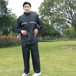 MOLAN Bộ Áo Mưa Chia Cho Người Lớn Kèm Dải Phản Quang Mũ Hai Lớp Một Lớp Chống Nước Thoải Mái Và Thoáng Khí