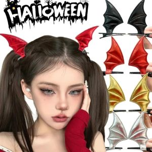 Halloween Bat Wing Hair Clips Women Punk Gothic Cosplay Costume Hairpins Girls Festival Devil Ears Party Headwear