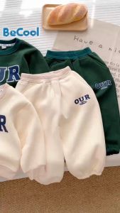 Bộ Nỉ Dài Tay Thu Đông In Chữ OUR Chất Nỉ Cực Ấm Cho Bé Trai Bé Gái Từ 8-27kg