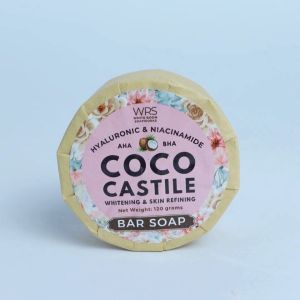 WRS Coco Castile 120g Coconut Bar Soap with AHA BHA Bearberry Extract Hyaluronic Acid and Niacinamide Full-Body Cleanser Skin Care Skin Repair Skin Whitening Brightening Bath Soap